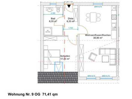 Erstbezug: Schöne 2-Zimmer-Dachgeschosswohnung mit gehobener Innenausstattung in Garz/Rügen