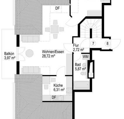 Schöne 3-ZKB-Wohnung im DS -Maisonette- mit Balkon in Mering