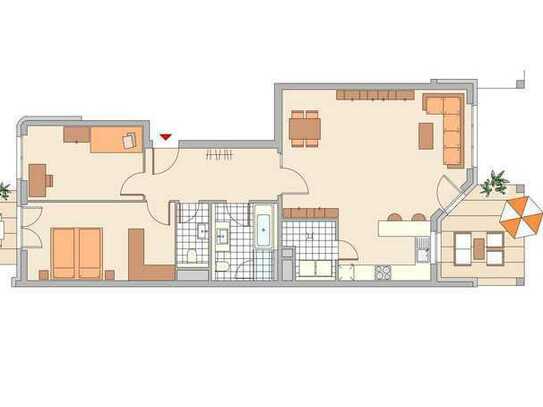 3-Zimmer Wohnung im EG mit 2 Terrassen und Gartennutzung