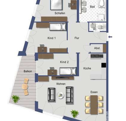 Großzügiges Wohnen - 4-Zimmer im 3. OG mit Balkon, Einbauküche & 2 TG-Stellplätze