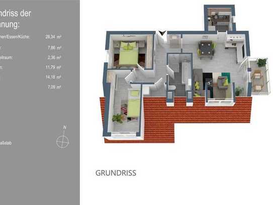 Exklusive 3-Zimmer-Wohnung mit Einbauküche in Langenselbold