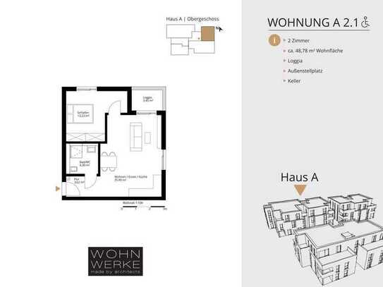 A 2.1 - Barrierefreie 2 Zimmer Obergeschosswohnung - degressive Afa möglich!