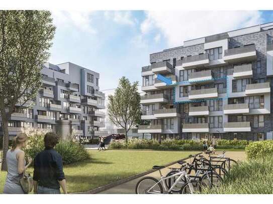 Exklusive hochwertige 2-Zi Neubauwohnung mit 12qm-Südbalkon, 3.0G, Einbauküche, Tiefgarage