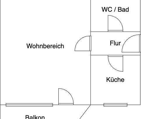 Helle 1-Zimmer-Wohnung mit sonnigem Balkon in Göttingen, Grone