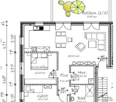 Lemförde: Vermietung einer 3-Zimmer-Wohnung mit überdachtem Balkon / 83 qm / 660 Euro (kalt)