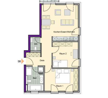 Stilvolle 3-Raum-Wohnung mit gehobener Innenausstattung mit EBK in Oestrich-Winkel