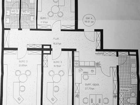 Büro- oder Praxisräume, 116m², 1.OG, zentrumsnah