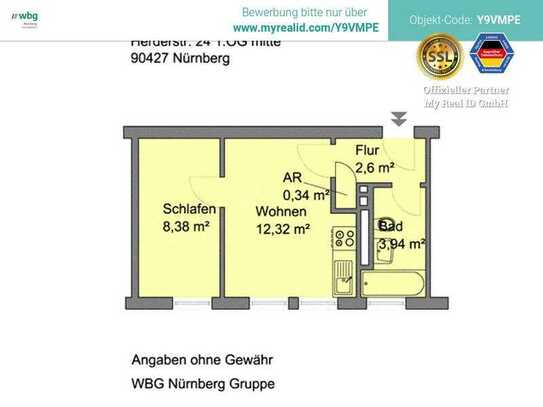 Top Singlewohnung in ruhiger Lage nahe Wiesengrund! Bezug kurzfristig möglich!