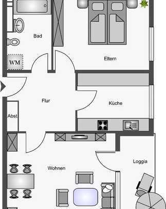 Schöne 2-Zimmer Wohnung mit Balkon