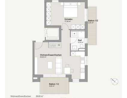 RESERVIERT: 2-Zimmer-Wohnung mit 2 großen Balkonen in attraktivem Neubau
