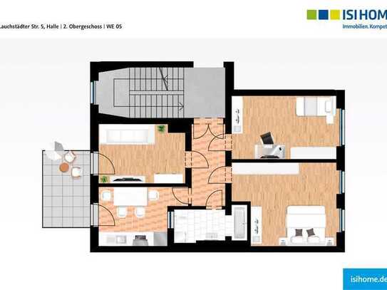 Moderne 3-Raumwohnung mit Balkon in zentraler Lage