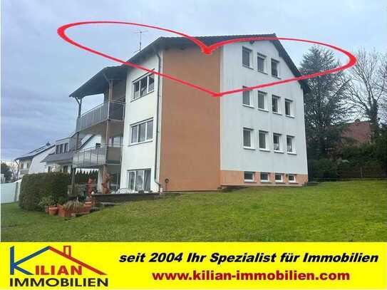 KILIAN IMMOBILIEN! PERFEKTE 2 ZI. DG-WHG MIT 70 M² WFL. IM 3-PART.-HAUS IN LEINBURG! LOGGIA * EBK