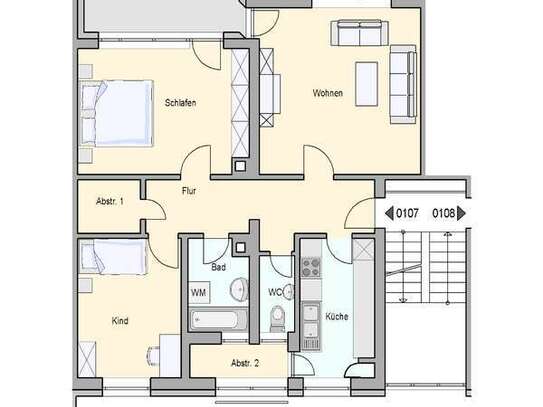 3-Zimmer-Wohnung mit Balkon in Stuttgart-Birkenäcker