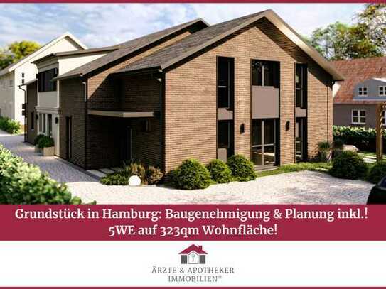 Grundstück in Hamburg: Baugenehmigung & Planung inkl.! 
5WE auf 323qm Wohnfläche!
