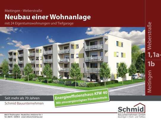 Neubau KfW 40 Standard - Großzügige 3-Zimmerwohnung mit Garten