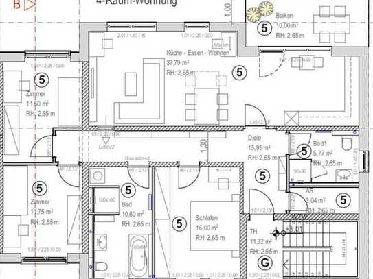 Wohneinheit 5 / 4-Raum Wohnung zu verkaufen