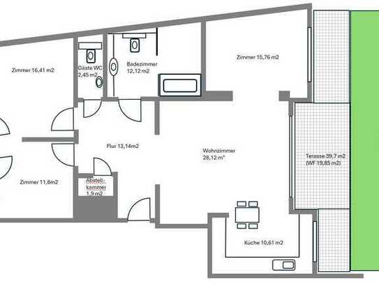 Stilvolle, gepflegte 4-Raum-Terrassenwohnung mit geh. Innenausstattung mit Balkon und EBK