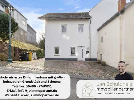 Provisionsfrei! Modernisiertes Einfamilienhaus mit großem bebaubaren Grundstück und Scheune