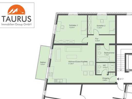 3 Zimmer Wohnung mit großzügigem Balkon