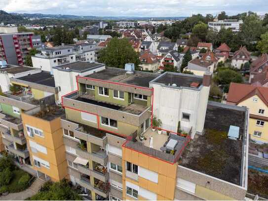 Modernisierte und ansprechende Maisonette-Wohnung mit Penthouse Charakter zentrumsnah in Ravensburg!