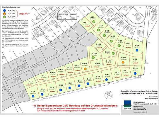 Sonderaktion 20% Nachlass auf den Grundstückskaufpreis Baugebiet "Tannengrundweg Ost" in Bevern