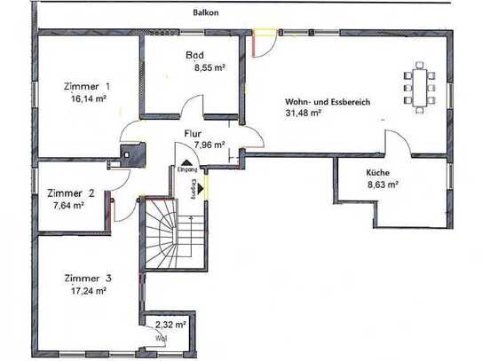 Kernsaniert - 4 Zimmer Wohnung mit Balkon für Familien