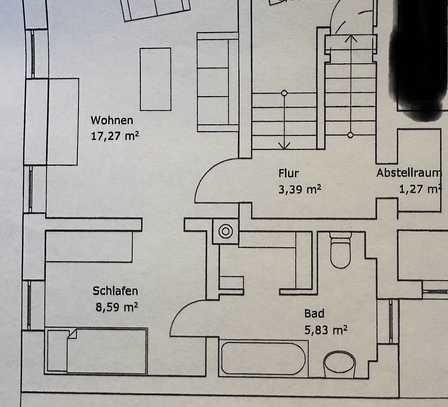 Vollständig renovierte Wohnung mit einem Zimmer und Einbauküche in Frankfurt