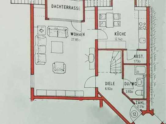 Maisonette am Waldrand in KL-Trippstadt (4ZK2B)