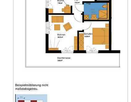 **Erstbezug** 2-Zimmerwohnung mit Dachterrasse zum 16.10.2024!