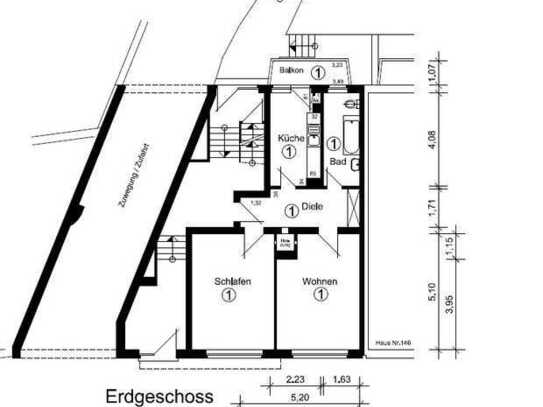 Ansprechende und gepflegte 2-Raum-EG-Wohnung mit Balkon im Düsseldorfer Süden - vermietet