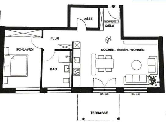 **Helle exklusive 2 Zi-Wohnung**2022er KFW40Plus Neubau mit Südausrichtung , Balkon/Terasse