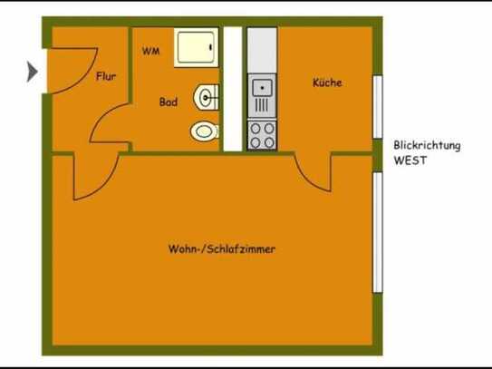 Geschmackvolle, gepflegte 1-Raum-Wohnung in Berlin Neu-Hohenschönhausen