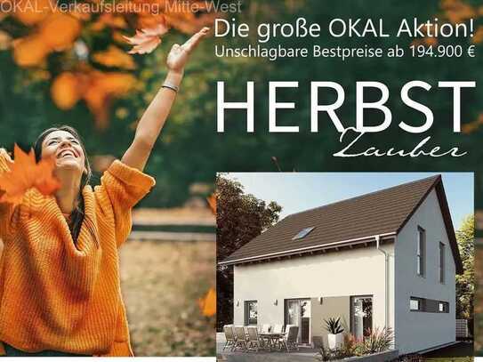 Herbstaktion mit klassischem Einfamilienhaus