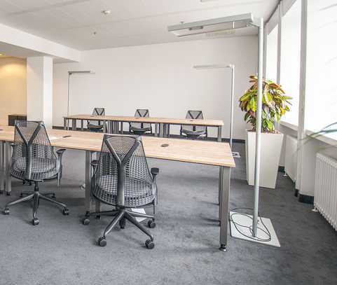 **Teambüro mit integrierten Meetingräumen** im Serviced Office Hub