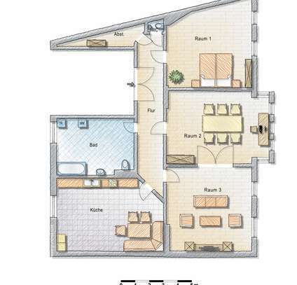 Neben Klinikum mit Gartengrundstück und Stellplatz! 3-Raum-Wohnung in Schönebeck (Elbe)