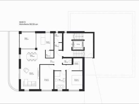 94m² / 3 Zimmer / Balkon / 1.OG / Aufzug