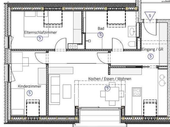 Neubau: 3-Raum-DG-Wohnung mit Balkon in München Hadern