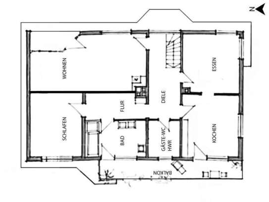 Schöne und gepflegte 3-Raum-Wohnung mit Balkon in Steinau an der Straße