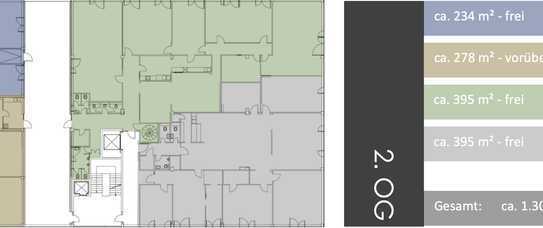 Sanierte Büroflächen ab 234 m² teilbar | KFW55 Standard