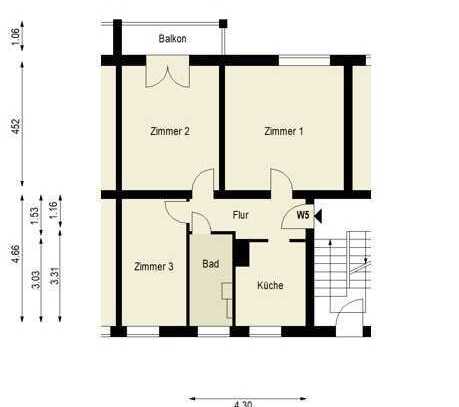 Sanierter Altbau / 3 Zimmer / Balkon / Parknähe / sehr ruhig gelegen