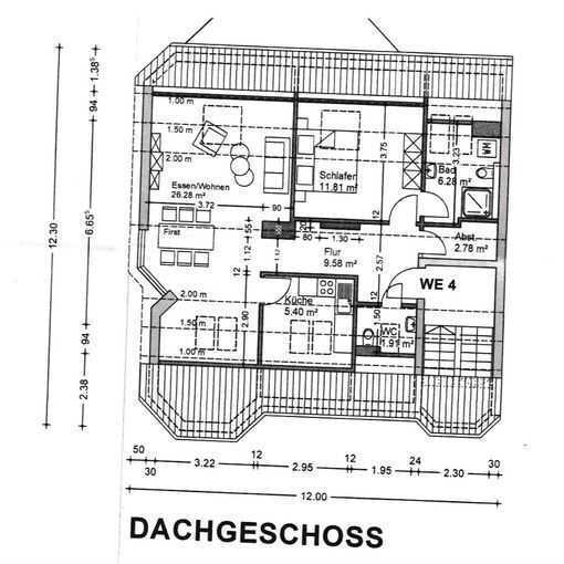                                                               Helle 2-Zimmer Dachgeschosswohnung in W&uuml;rzburg-Steinbachtal                                                       in Steinbachtal (Würzburg)