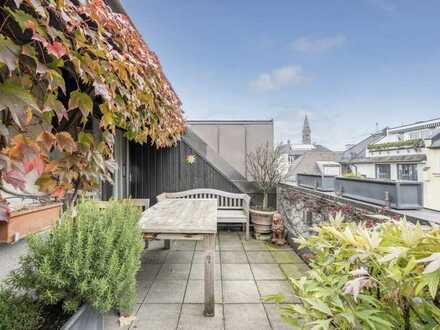Dachterrassen Atelier Wohnung im stilvollen Altbau, Bestlage Schwabing, 200qm W/Nfl