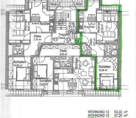 Dachgeschosswohnung in denkmalgeschützten Haus