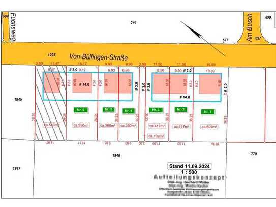 Bauland Budberg "Von-Büllingen-Str.": 6 Grundstücke zu verkaufen