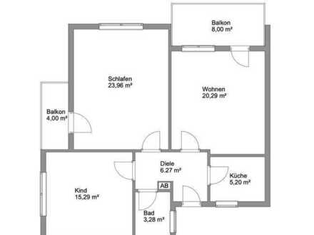 Renovierungsbedürftige 3-Zimmer Wohnung inklusive Garage