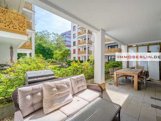 IMMOBERLIN.DE - Top-Citylage! Moderne Erdgeschosswohnung mit ruhiger Terrasse