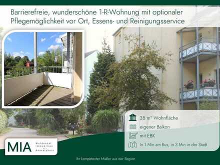 Barrierefreie 1-R-Wohnung mit Balkon und optionalem Service