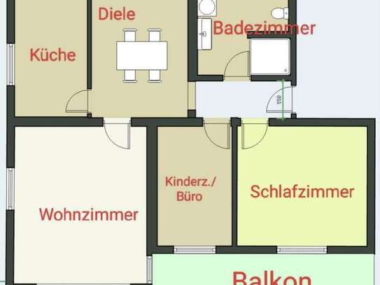 sehr schöne helle 3, 5 Zimmer Wohnung