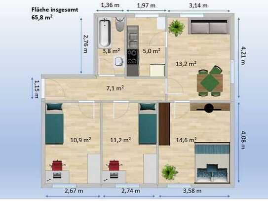 Renovierte 4-Zimmer-Wohnung in Passau Haidenhof-Nord