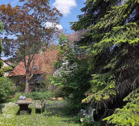 Gartenparadies mit Terrassen, Pool, Scheune und Garage, Wohnhaus mit 2 WE